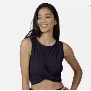 Yogalicious Airlite Azalea Twist Front Crop Top L Rose Violet/Basic White 2pcs